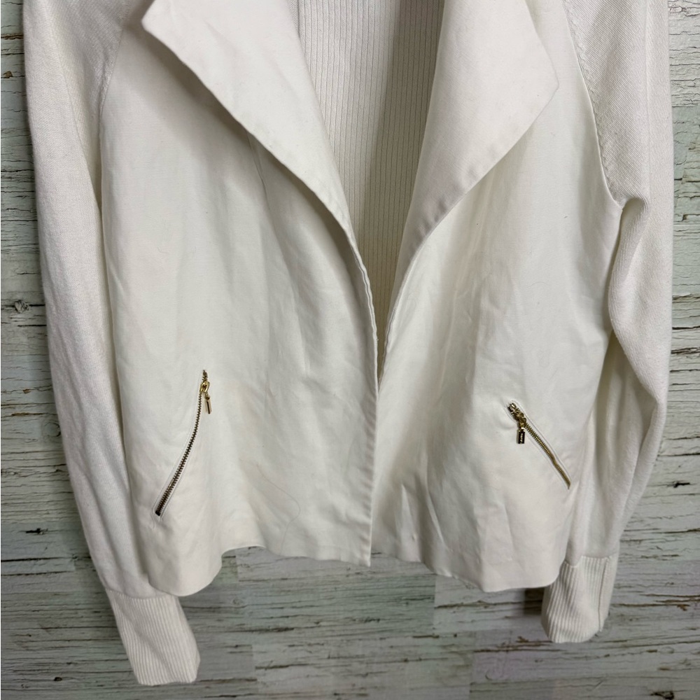 Calvin Klein White Women's Blazer jacket with Zippered Pockets size medium - Picture 5 of 9